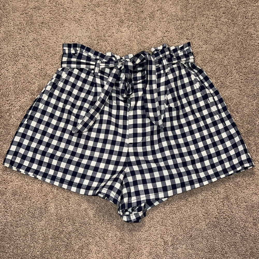 EXPRESS Gingham Tie-Up Shorts